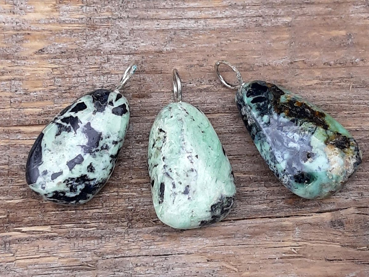 Edelsteen groene Turkoois hanger - zilveren hangeroogje